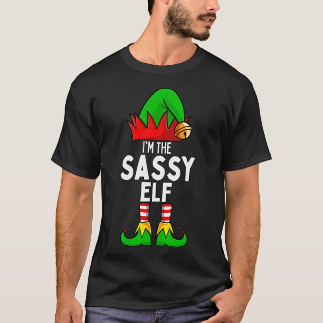 Sassy Elf Matching Family Christmas  T-Shirt (Front)