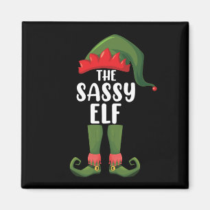 Sassy Elf Matching Family Group Christmas Party Magnet