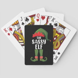 Sassy Elf Matching Family Group Christmas Party Playing Cards