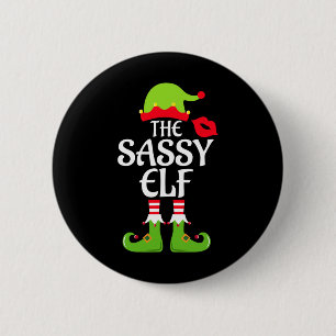 Sassy Elf Matching Family Group Christmas Party Xm 6 Cm Round Badge