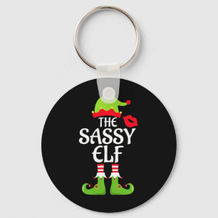 Sassy Elf Matching Family Group Christmas Party Xm Key Ring