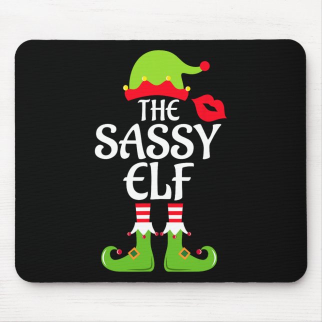 Sassy Elf Matching Family Group Christmas Party Xm Mouse Pad (Front)