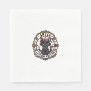 Sassy Feminine Cat Funny Cat Lover Design - Sassy Napkin
