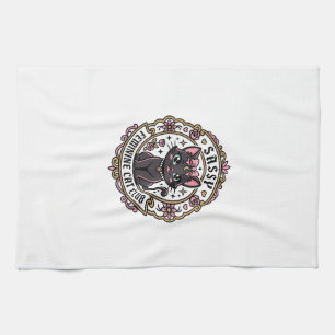 Sassy Feminine Cat Funny Cat Lover Design - Sassy Tea Towel