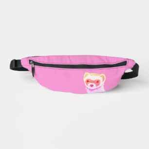 Sassy Ferret In Rainbow Colours Bum Bags