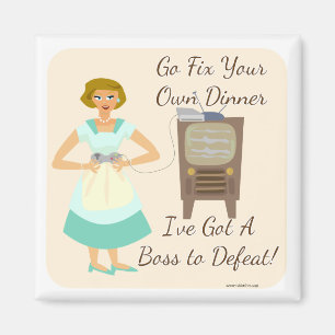 Sassy Fifties Gamer Housewife Magnet