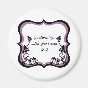 Sassy Floral Frame Magnet, Purple Magnet