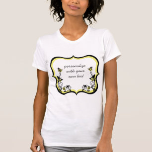 Sassy Floral Frame Women's Tee, Light Yellow T-Shirt