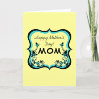 Sassy Floral Mother's Day Greeting Card, Turquoise