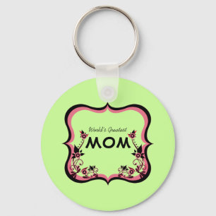Sassy Floral World's Greatest Mum Keychain