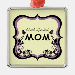 Sassy Floral World's Greatest Mum Ornament
