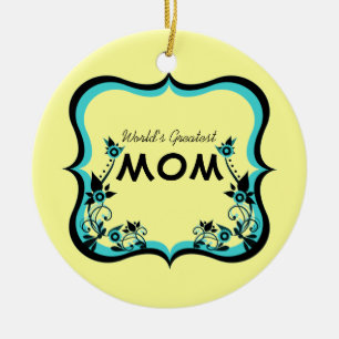 Sassy Floral World's Greatest Mum Ornament
