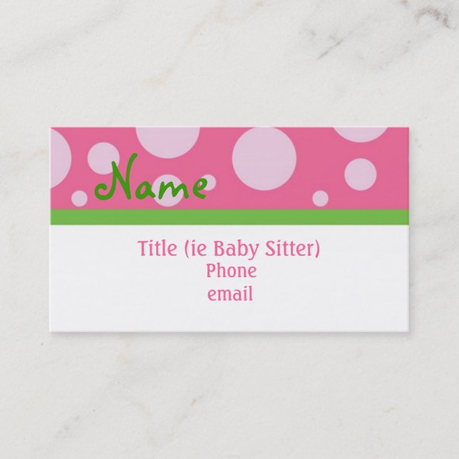 Sassy Girl Business Cards (Front)