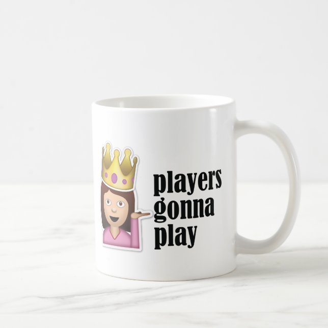 Sassy Girl Emoji - Players Gonna Play Coffee Mug (Right)