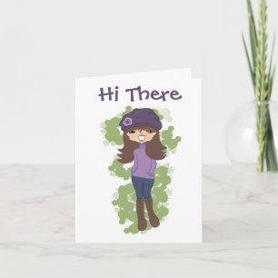 Sassy Girl Note Card, Stand. white envelopes incl. Card