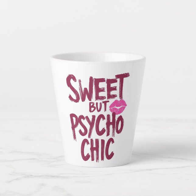 Sassy Girly Humor with Pink Lips Latte Mug (Front)