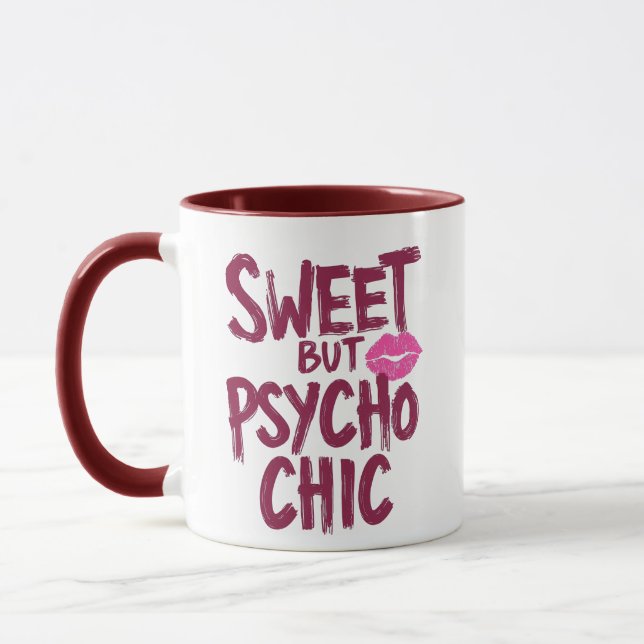 Sassy Girly Humour with Pink Lips Mug (Left)