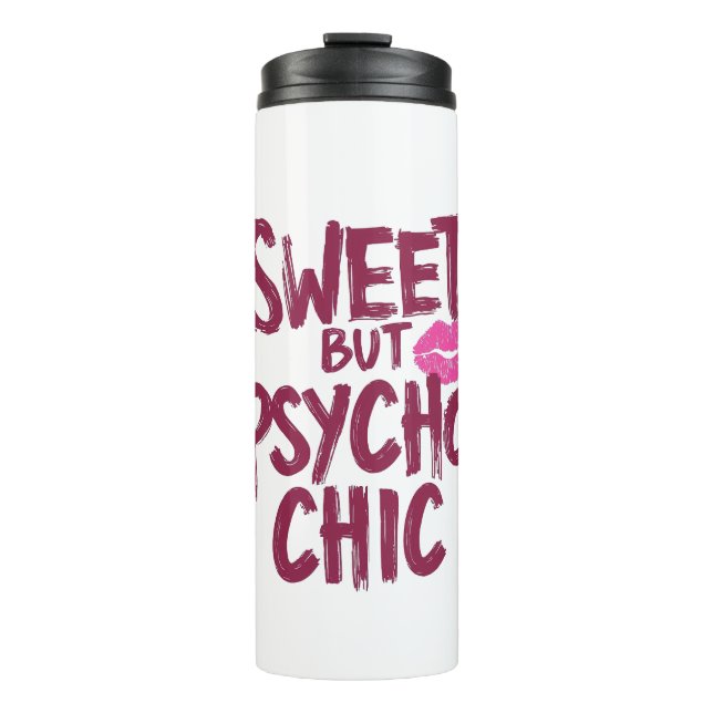 Sassy Girly Humour with Pink Lips Thermal Tumbler (Front)