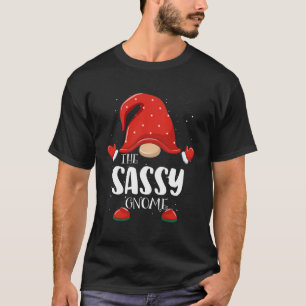 Sassy Gnome Matching Family Group Christmas Pajama T-Shirt