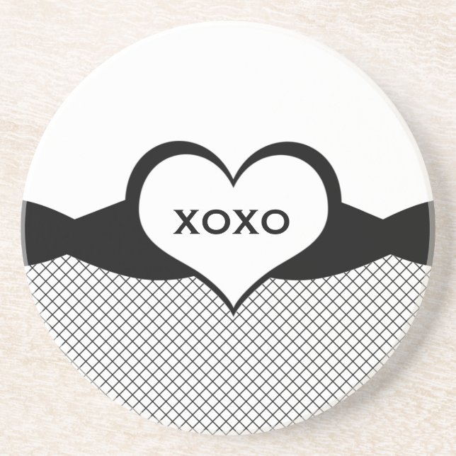 Sassy Heart Fishnet Love Coaster (Front)