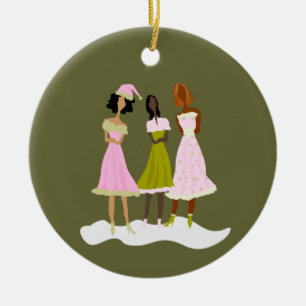 Sassy Holiday Ceramic Ornament