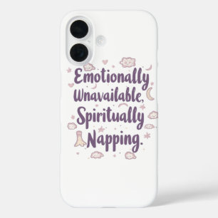 Sassy Introvert Humour with Cute Clouds iPhone 16 Case