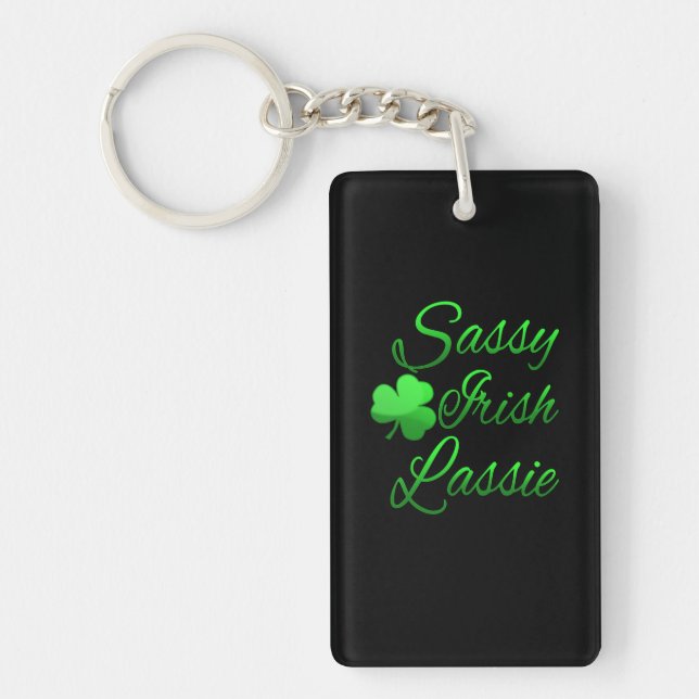 Sassy Irish Lassie St Patricks Day Key Ring (Front)