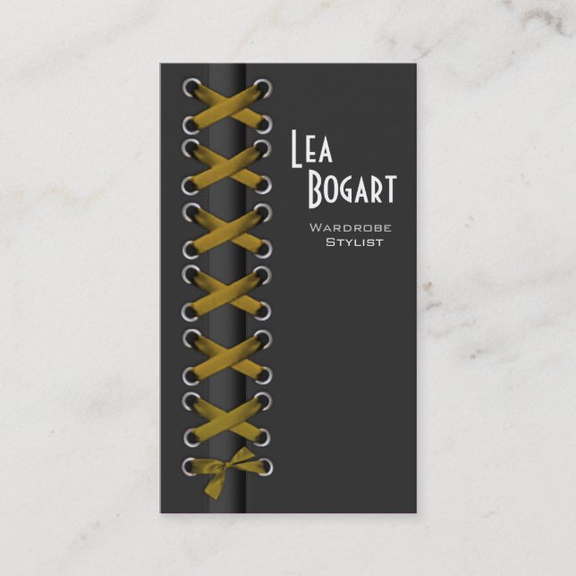 Sassy Lace Up Costume Designer Business Card (Front)