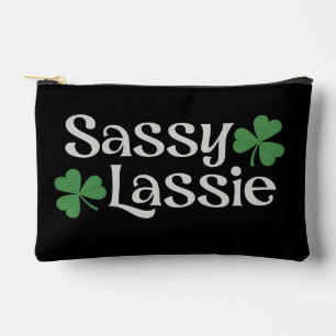 Sassy Lassie St Patrick's Day Irish Girl Shamrock Accessory Pouch
