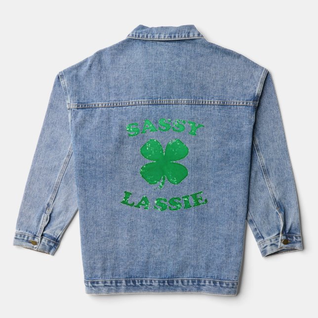 Sassy Lassie St. Patrick's Day Tee Denim Jacket (Back)