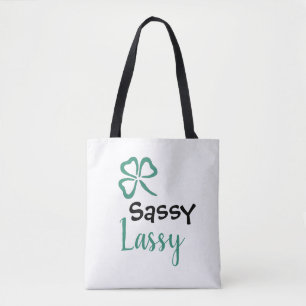 Sassy Lassy with Shamrock Tote Bag
