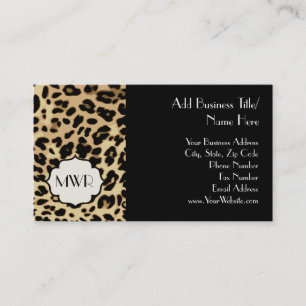 Sassy Leopard Print Monogrammed Business Card