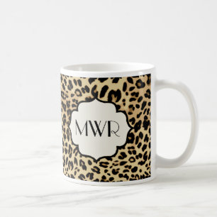 Sassy Leopard Print Monogrammed Coffee Mug