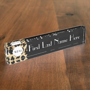 Sassy Leopard Print Monogrammed Nameplate