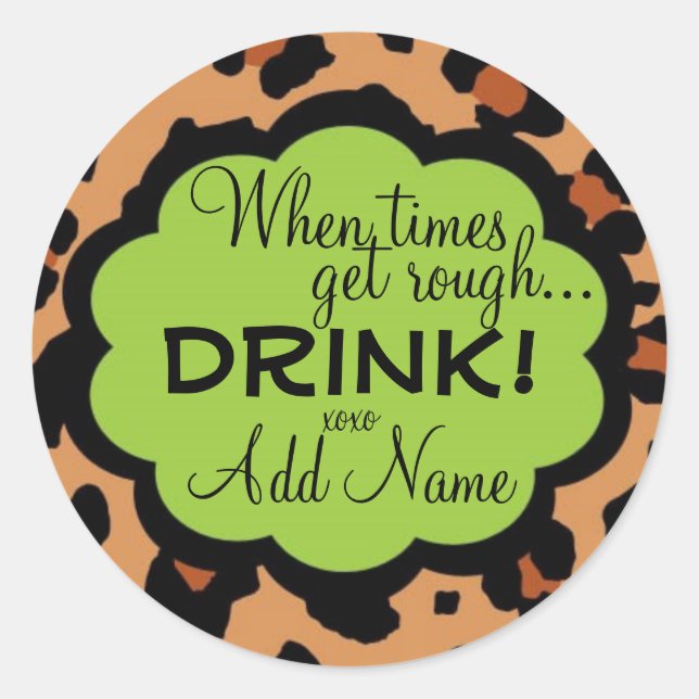 Sassy Lepord Personalised Wine Label (Front)