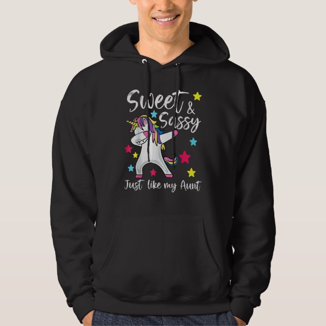Sassy Like My Aunt Unicorn Cute Matching Auntie An Hoodie (Front)