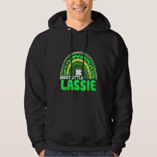 Sassy Little Lassie Boho Leopard Rainbow St Patric Hoodie