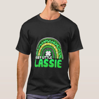 Sassy Little Lassie Boho Leopard Rainbow St Patric T-Shirt