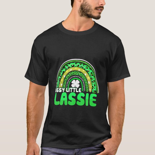 Sassy Little Lassie Boho Leopard Rainbow St Patric T-Shirt (Front)