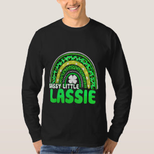 Sassy Little Lassie Boho Leopard Rainbow St Patric T-Shirt