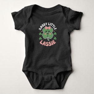 Sassy Little Lassie Funny St Patrick's Day Baby Bodysuit