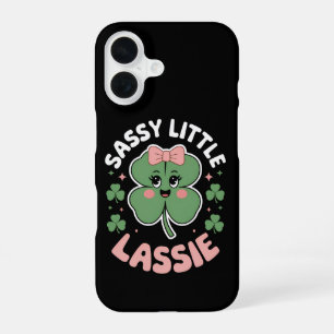Sassy Little Lassie Funny St Patrick's Day iPhone 16 Case
