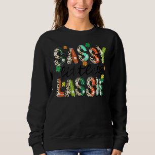 Sassy Little Lassie St. Patrick's Day Cute Shamroc Sweatshirt