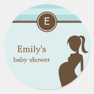 Sassy Mum Baby Shower Favour Sticker - Blue