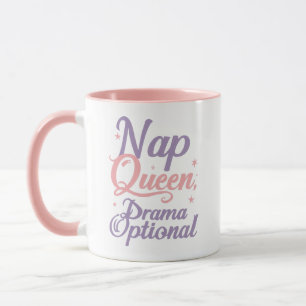 Sassy "Nap Queen" Pastel Typography Mug