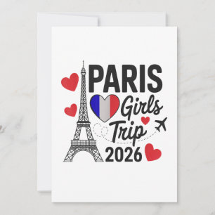 Sassy Paris Girls Trip 2026 Vacation Kids Reunion Holiday Card