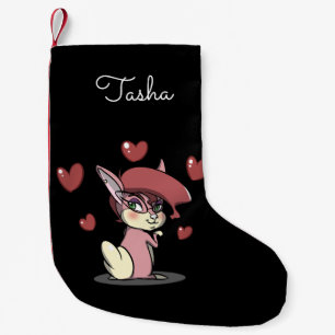 Sassy Pink Bunny Christmas Stocking