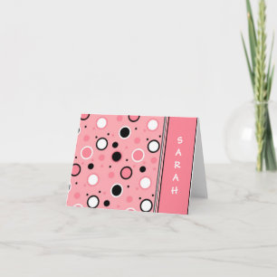 Sassy Pink Polka Dot Personalized Notecards