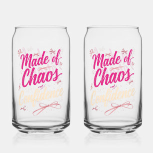 Sassy Pink Typography Chaos And Confidence Can Glass