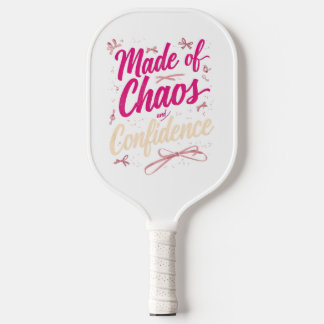 Sassy Pink Typography Chaos And Confidence Pickleball Paddle
